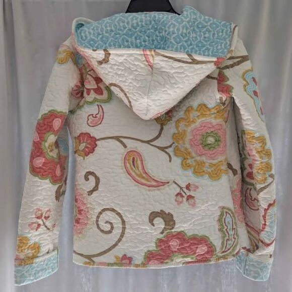 Handmade Floral Vintage Quilt Coat Jacket Upcycled One of a Kind - Picture 5 of 9